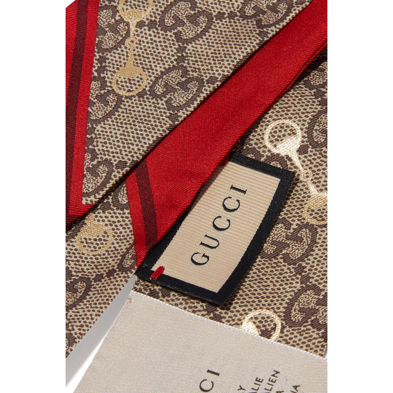 Gucci- GG Print with Horsebit Silk Neck Bow Multi-color