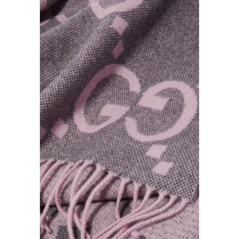 Gucci- GG Cashmere Jacquard Scarf Pink