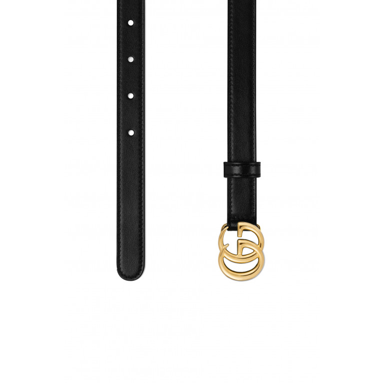 Gucci- GG Marmont Slim Leather Belt Black