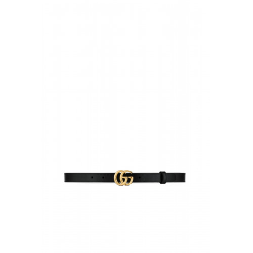 Gucci- GG Marmont Slim Leather Belt Black