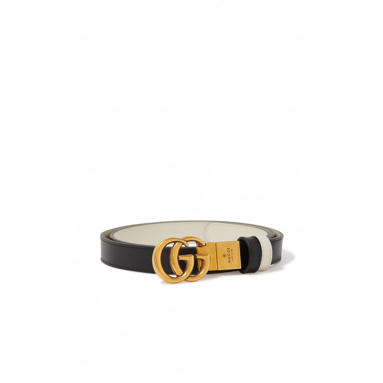 Gucci- GG Marmont Reversible Thin Belt Black