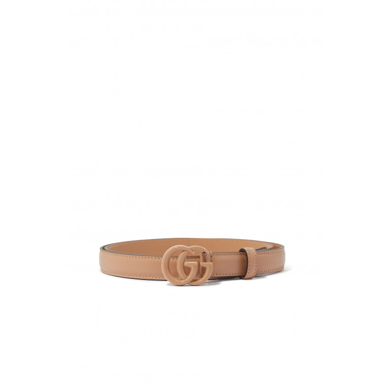 Gucci- GG Marmont Thin Belt Brown