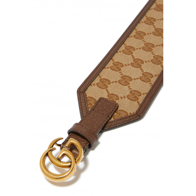 Gucci- Marmont Wide Belt Brown