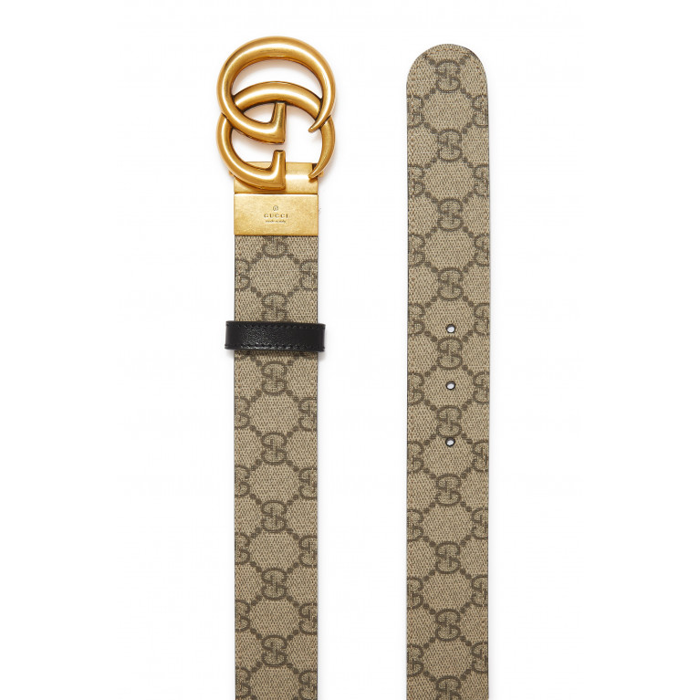 Gucci- GG Marmont Reversible Belt Beige/Ebony/Black