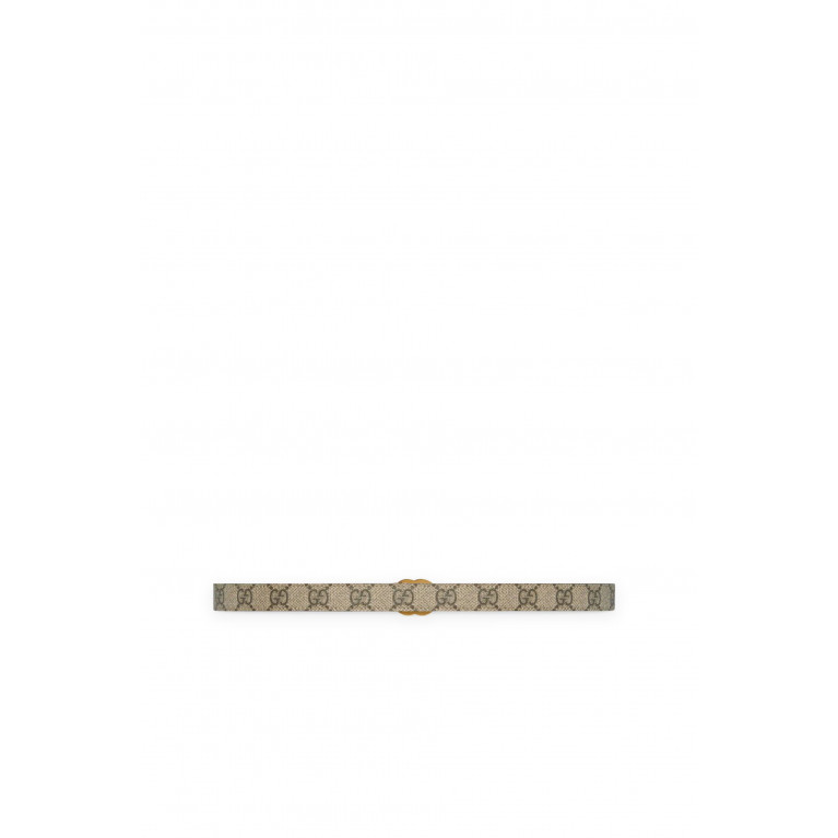 Gucci- GG Marmont Reversible Thin Belt Beige/Ebony/White
