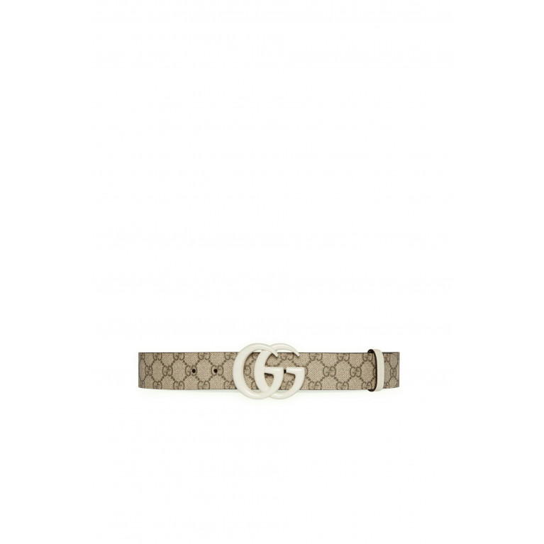 Gucci- GG Marmont Wide Belt Brown