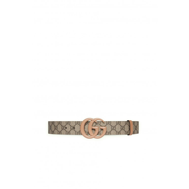 Gucci- GG Marmont Wide Belt Brown