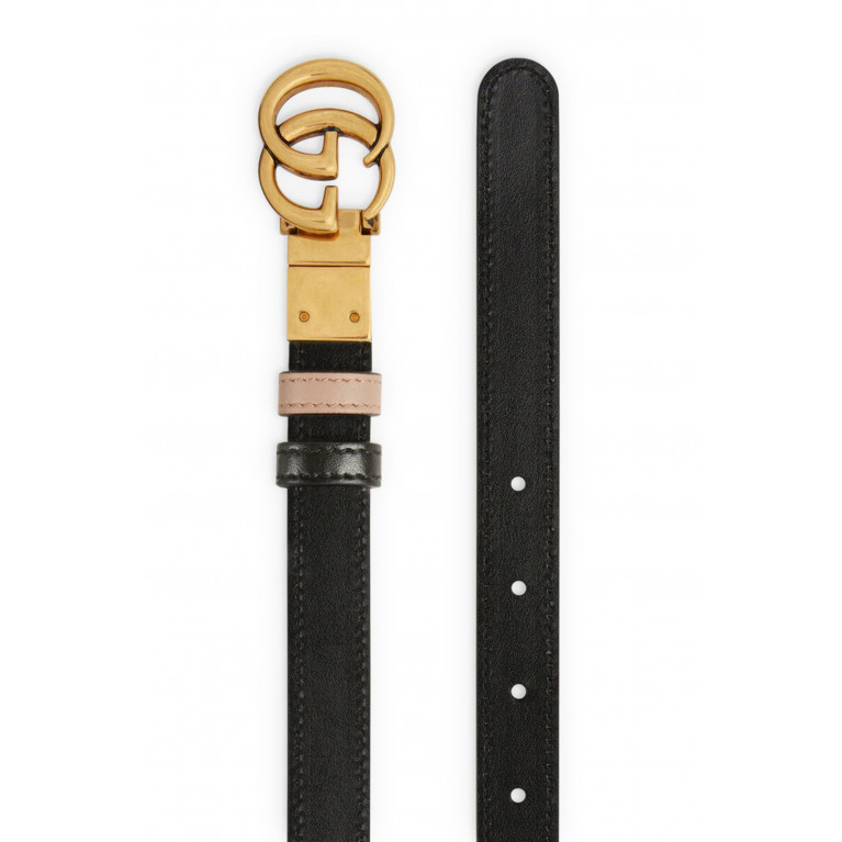 Gucci- GG Marmont Reversible Thin Belt Pink/Black