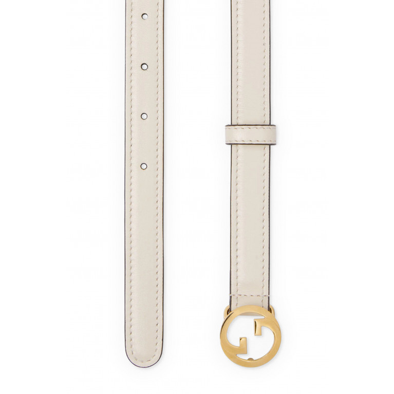 Gucci- Blondie Thin Leather Belt White