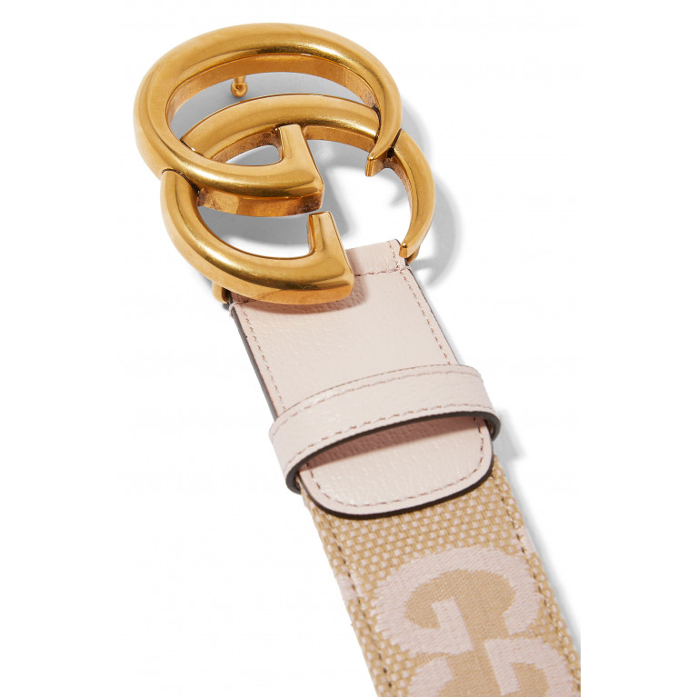 Gucci- GG Marmont Jumbo Leather Belt Pink/Beige