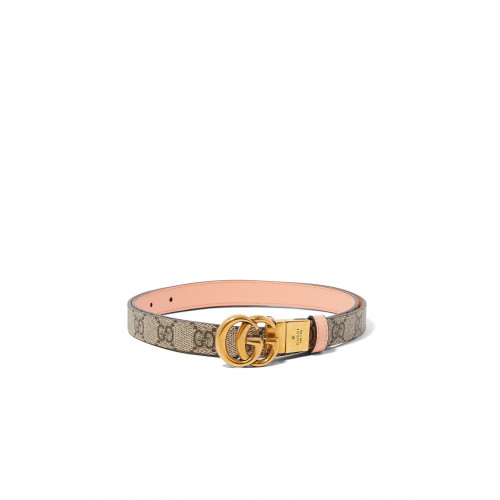 Gucci- GG Marmont Reversible Thin Belt Brown