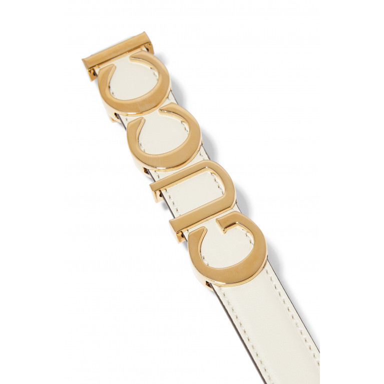 Gucci- Logo Hardware Belt White