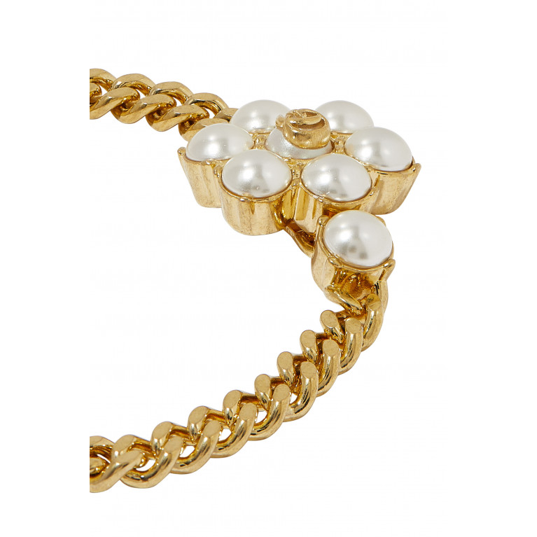 Gucci- Pearl Double G Bracelet Gold