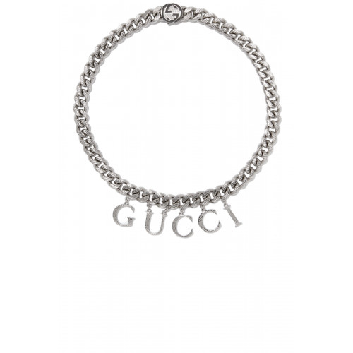 Gucci- Gucci Script Necklace Silver
