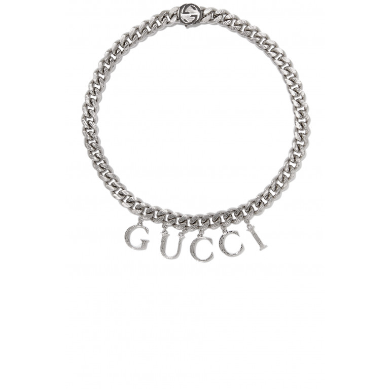 Gucci- Gucci Script Necklace Silver