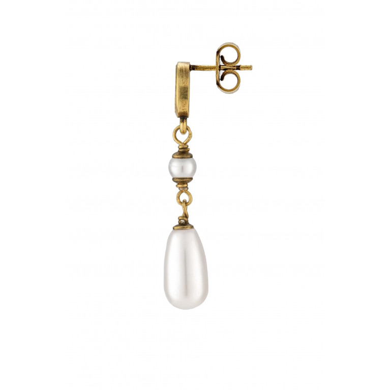 Gucci- Interlocking G Flower Pearl Earrings Gold