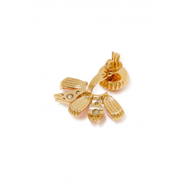 Gucci- Interlocking G Single Earring, Brass with Resin & Crystals Pink