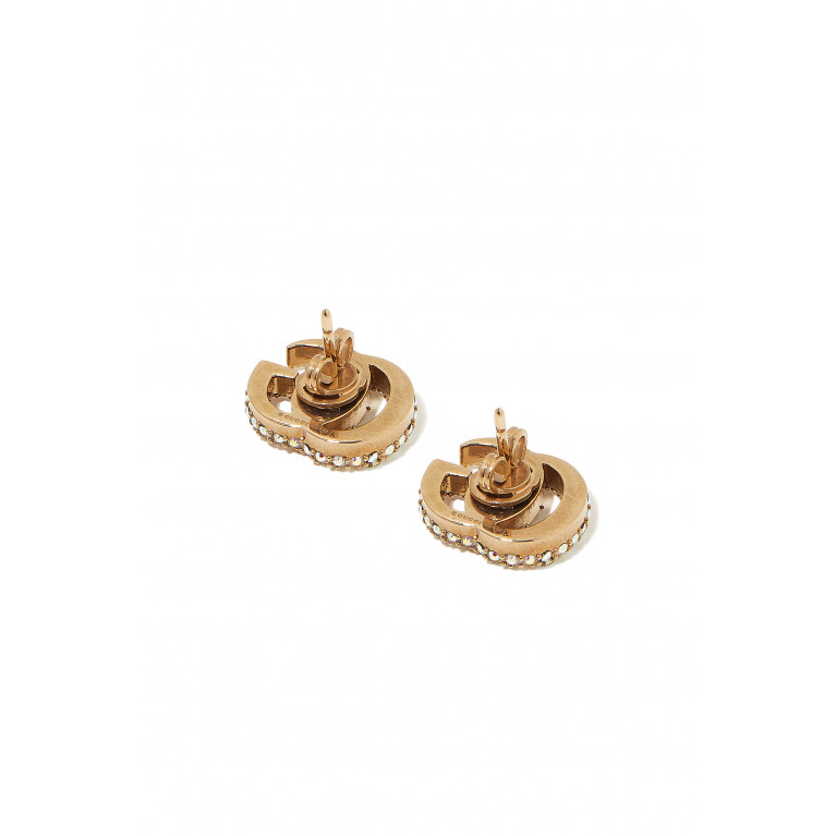 Gucci- Double G Studs, Gold-Plated Metal & Crystals Gold