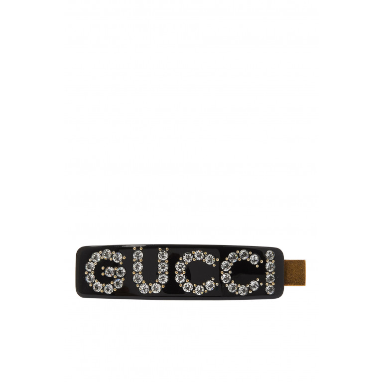 Gucci- Crystal Single Hair Clip Black