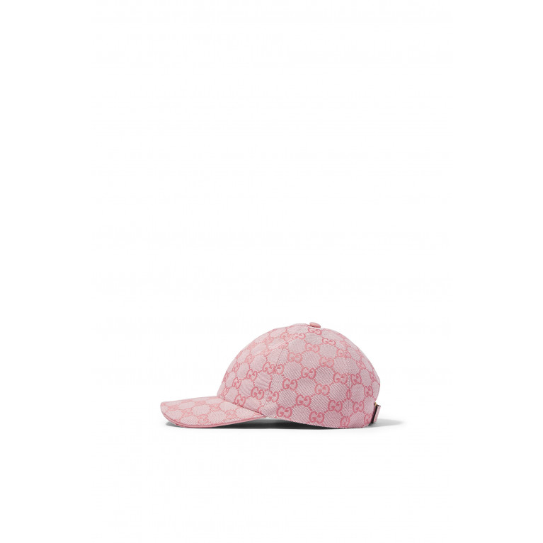 Gucci- GG Supreme Canvas Baseball Cap Pink