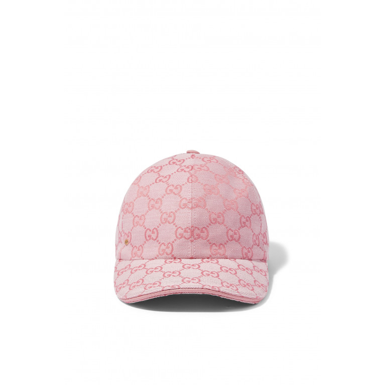 Gucci- GG Supreme Canvas Baseball Cap Pink