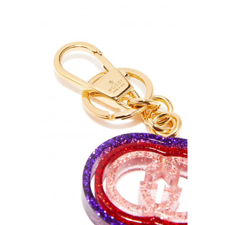 Gucci- Interlocking Plexiglass G Keychain Multicolor