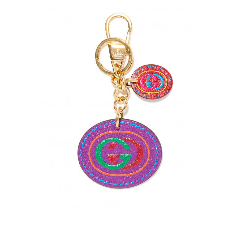 Gucci- Interlocking G Print Keychain Multicolor