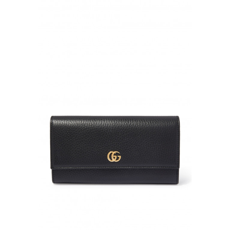 Gucci- GG Marmont Leather Continental Wallet Black