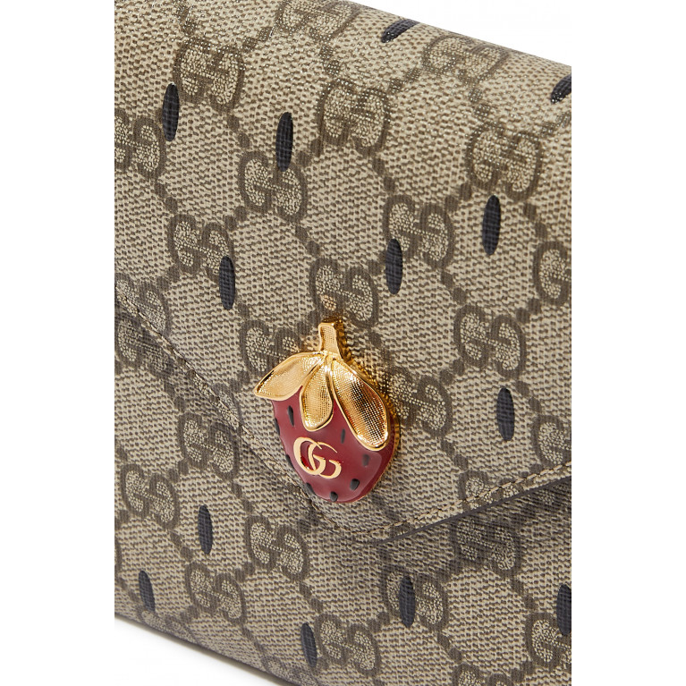 Gucci- Mini Bag with Double G Strawberry Brown