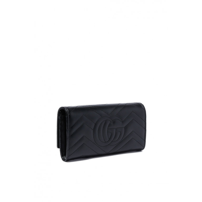 Gucci- GG Marmont Matelassé Leather Continental Wallet Black