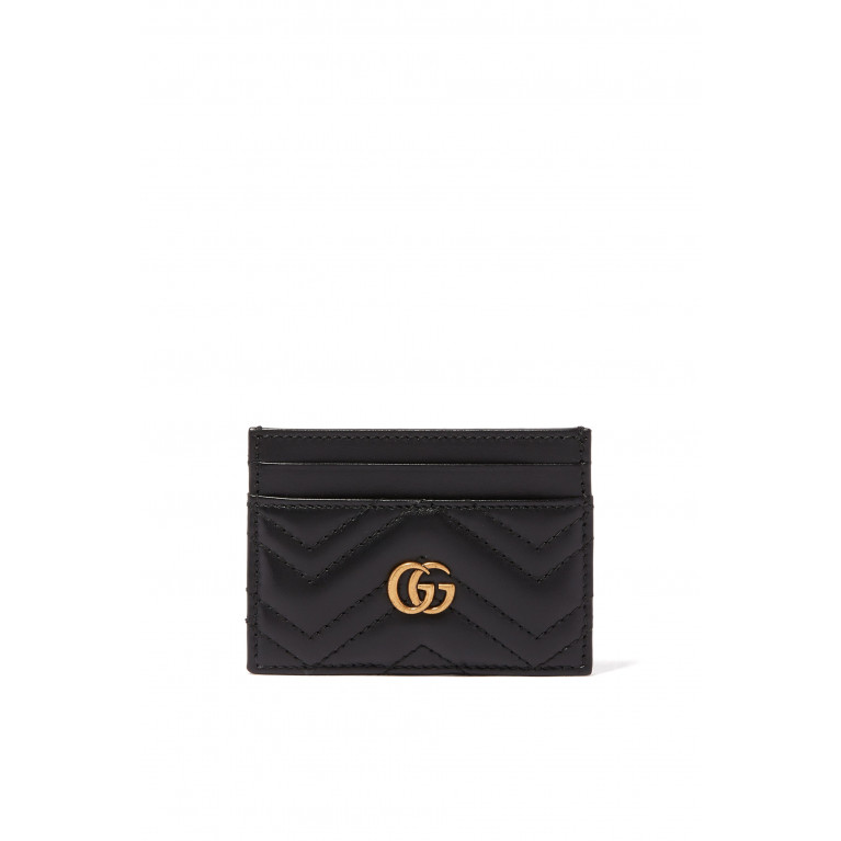 Gucci- GG Marmont Matelassé Leather Card Case Black