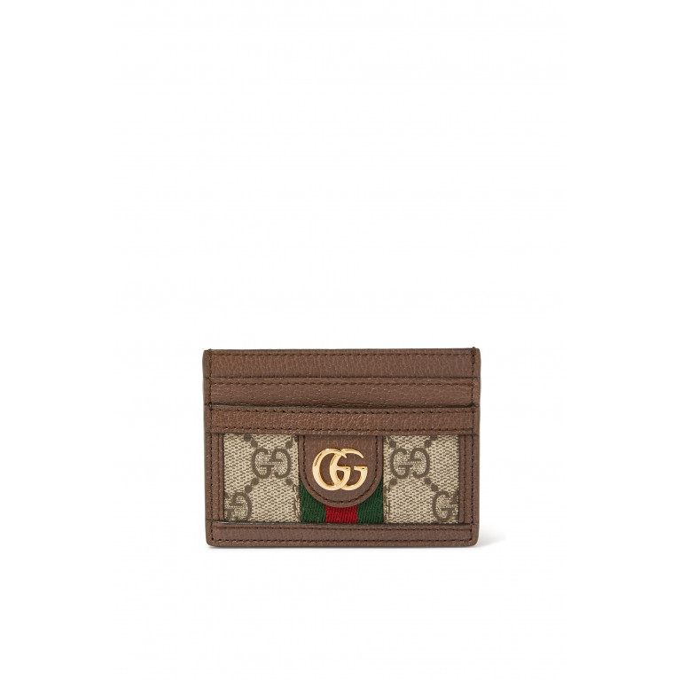 Gucci- Ophidia GG Card Case Brown
