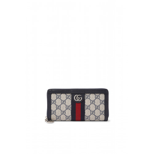 Gucci- Ophidia GG Zip Around Wallet Navy blue
