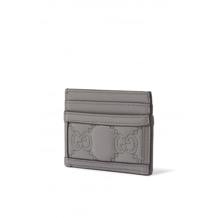 Gucci- Card Case With Logo Stitching Grey