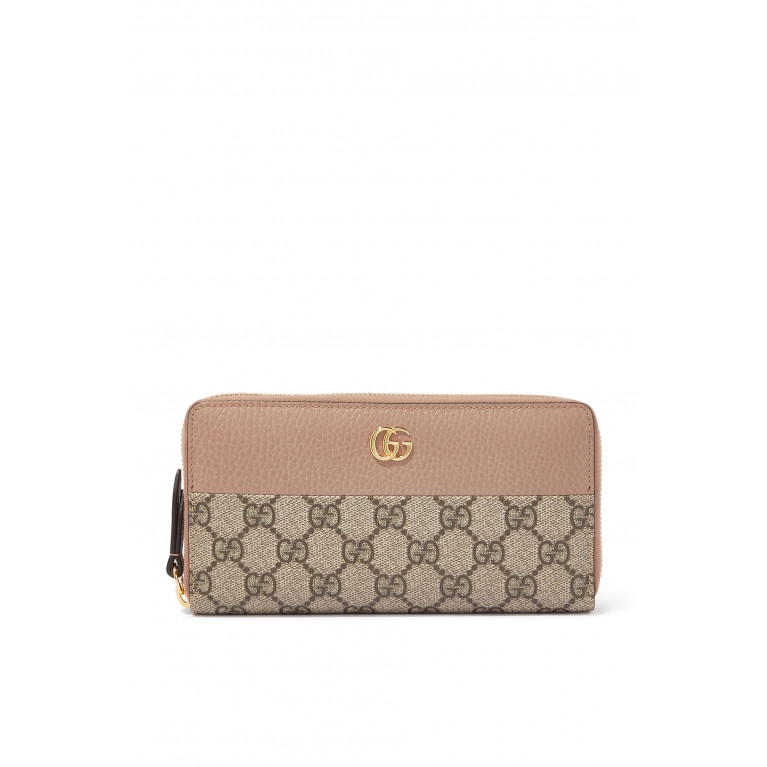 Gucci- GG Marmont Zip Around Wallet Pink