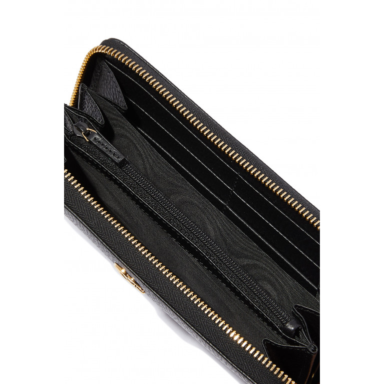 Gucci- Leather Zip Around Wallet Black