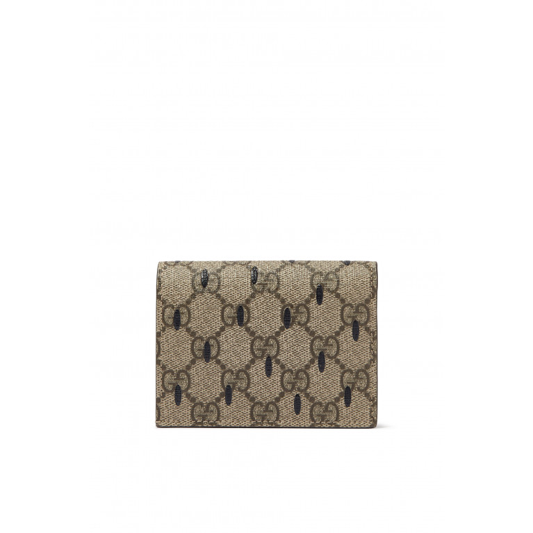 Gucci- Card Case Wallet With Double G Strawberry Brown