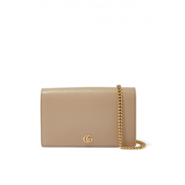 Gucci- GG Marmont Chain Wallet Neutral