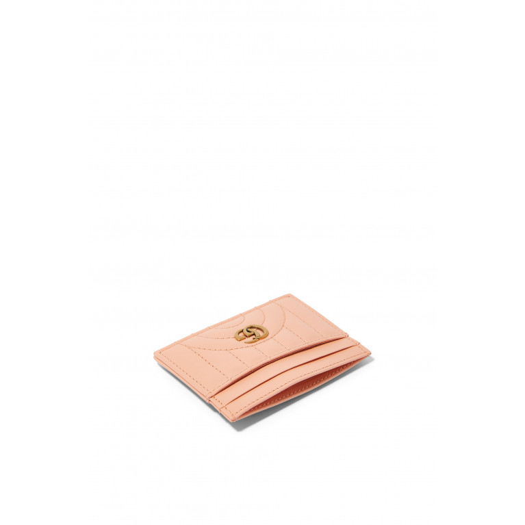 Gucci- GG Marmont Matelassé Card Case Pink