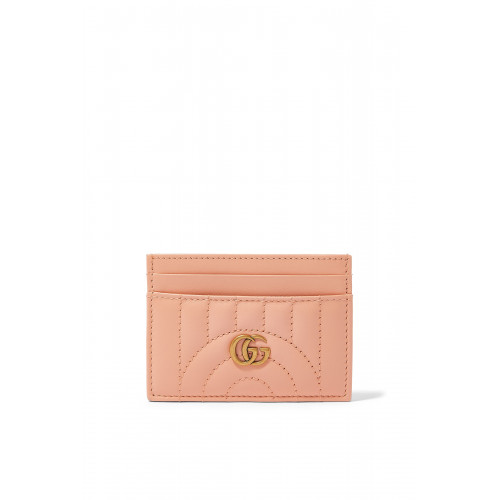 Gucci- GG Marmont Matelassé Card Case Pink