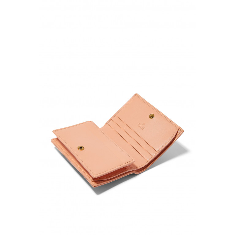 Gucci- GG Marmont Matelassé Card Case Wallet Pink