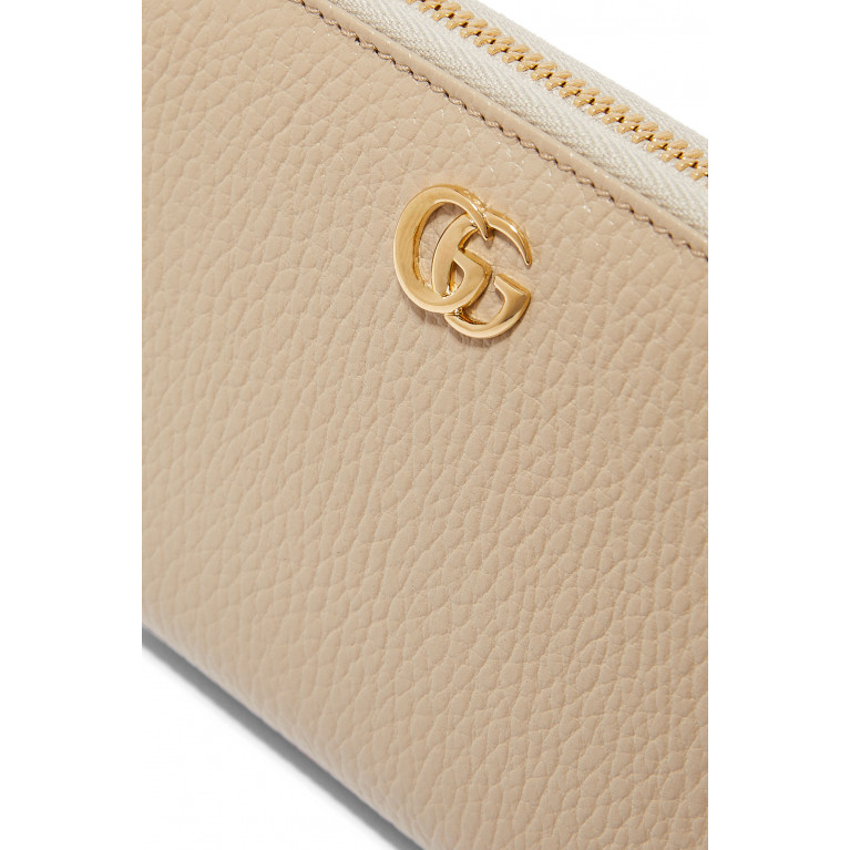 Gucci- GG Marmont Zip Around Wallet Beige