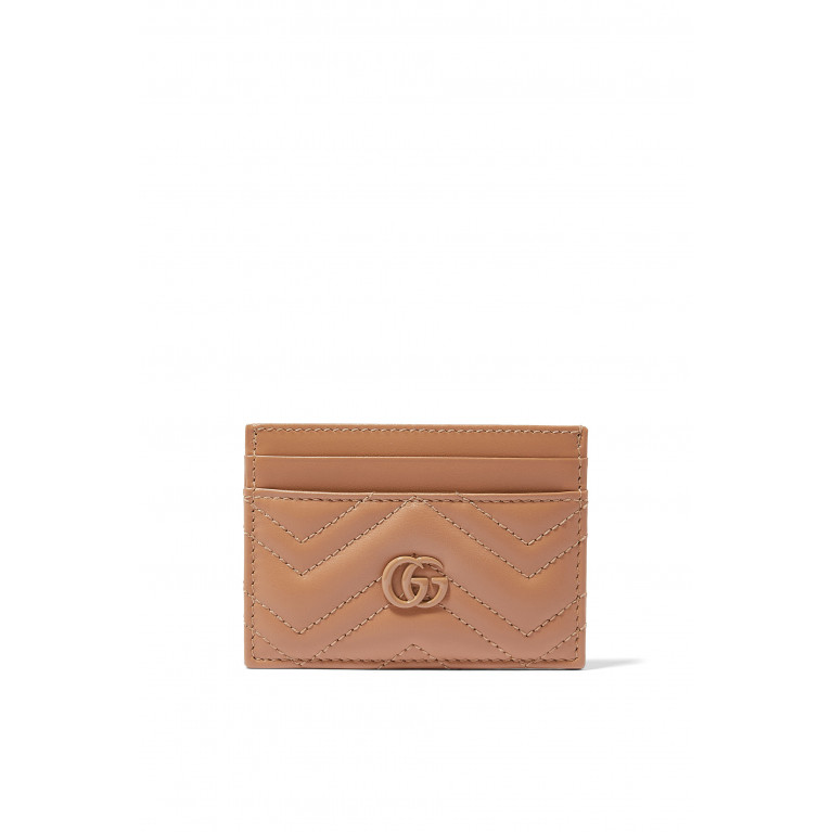 Gucci- GG Marmont Matelassé Leather Card Case Rose Beige