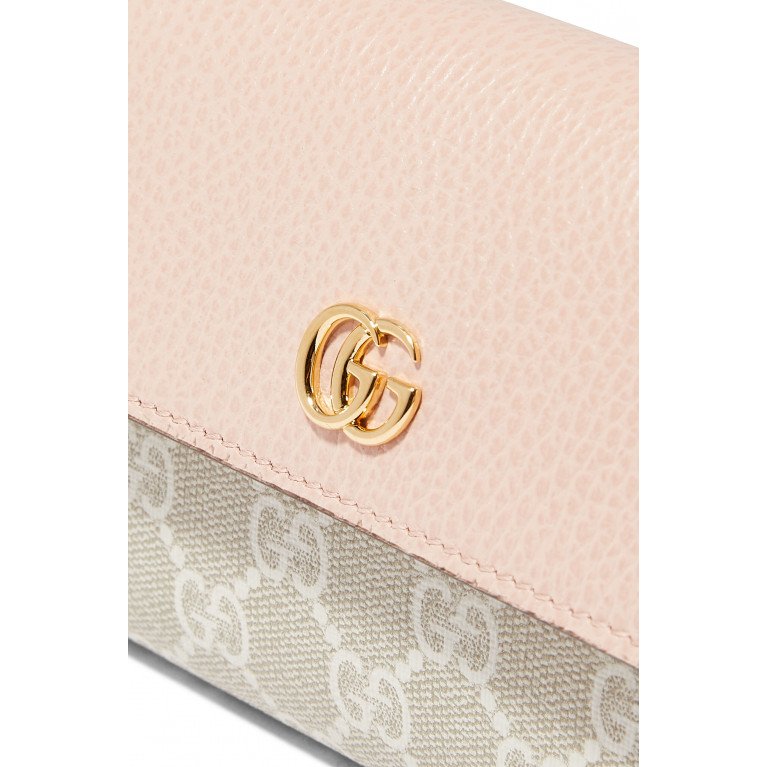 Gucci- GG Marmont Chain Wallet Pink/Beige