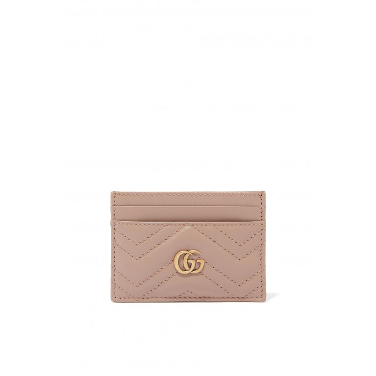 Gucci- GG Marmont Matelassé Leather Card Case Beige