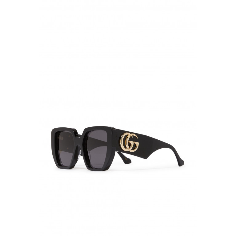 Gucci- Rectangular-Frame Sunglasses Black