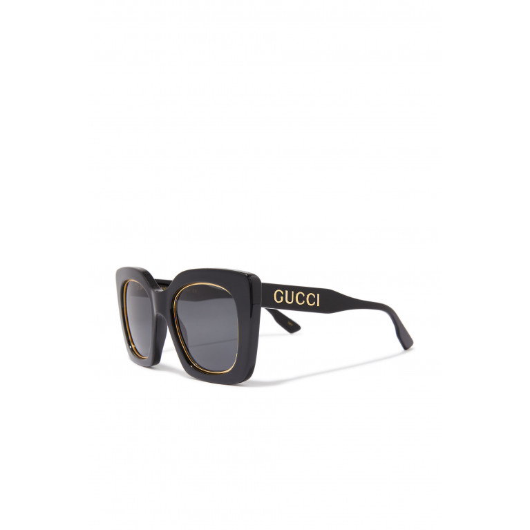 Gucci- Oversized Square-Frame Sunglasses Black