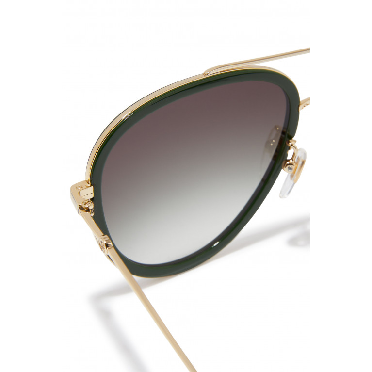 Gucci- Pop Web Aviator-Style Sunglasses Gold