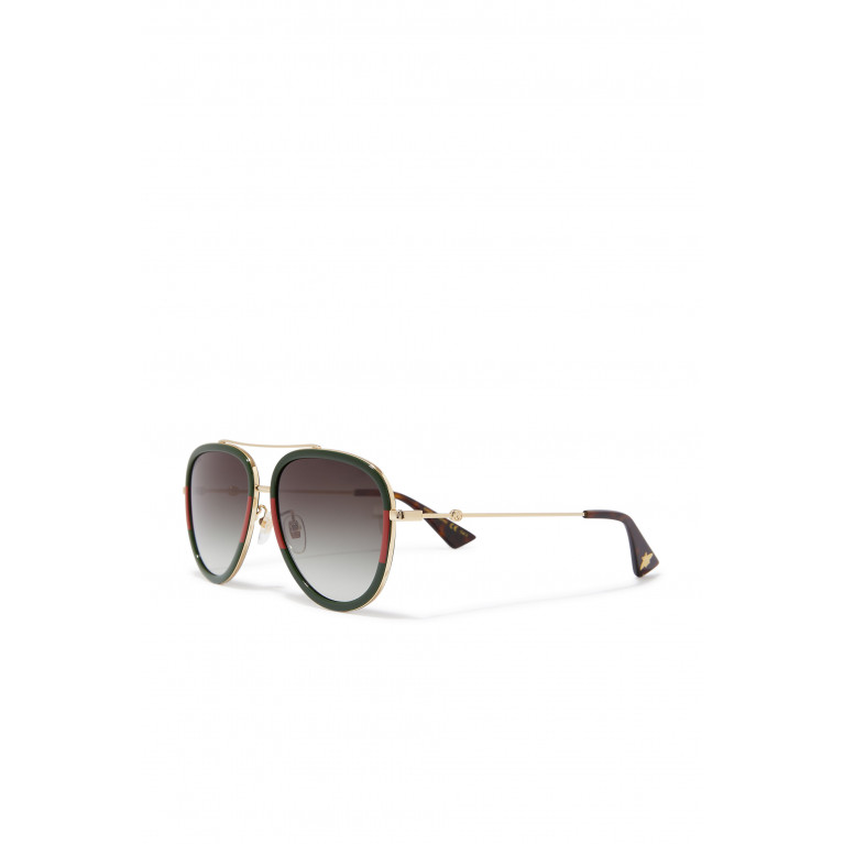 Gucci- Pop Web Aviator-Style Sunglasses Gold