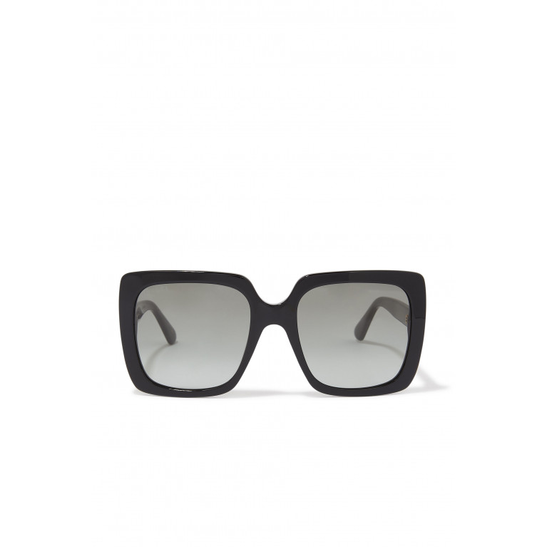 Gucci- Rectangular-Frame Acetate Sunglasses Black